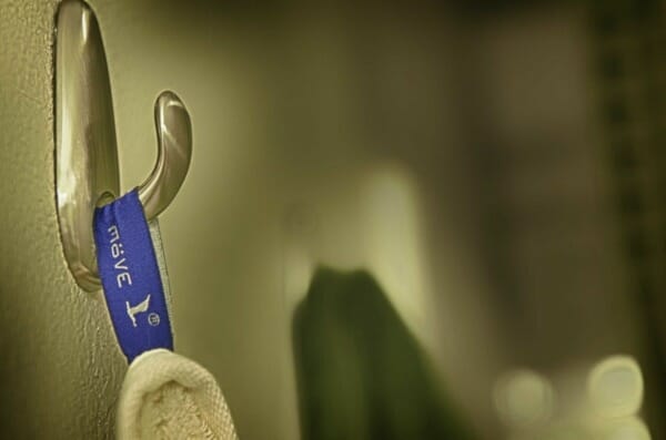 Close-up of towel holder