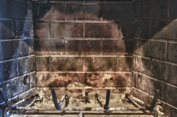 Empty fireplace of an apartment
