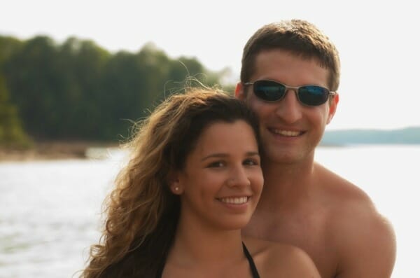 Close-up of Kathy and Michael
