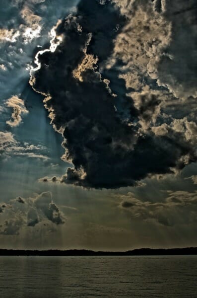 Portrait of dark clouds of Lake Lanier